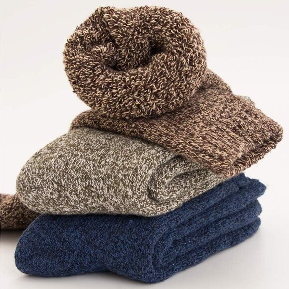 Mens Heavy Thick Wool Socks - Soft Warm Comfort Winter Crew Socks Pack of 3/5,Mu - Picture 3 of 8